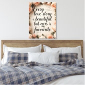 Toile Art de citation de l'histoire d'amour floral roman (Insitu(Chambre))
