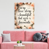 Toile Art de citation de l'histoire d'amour floral roman (Insitu(Salon))