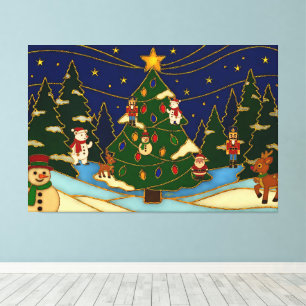 Toile Art de cloisonné Forêt fantaisiste Noël classique
