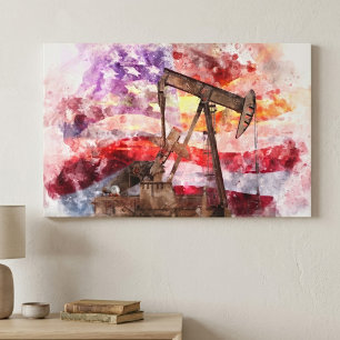 Toile Art de coucher de soleil aquarelle de pompe patrio