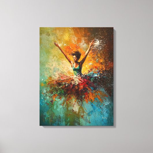 Toile Art de danse de ballerine abstraite (Recto)