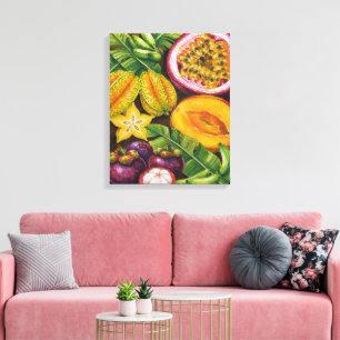 Toile Art de fruits tropicaux Décor de cuisine exotiqu
