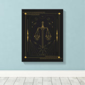 Toile Art de la carte Tarot Justice (Insitu (Plancher de Bois))