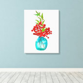 Toile Art de l'aquarelle Red Berries (Insitu (Plancher de Bois))