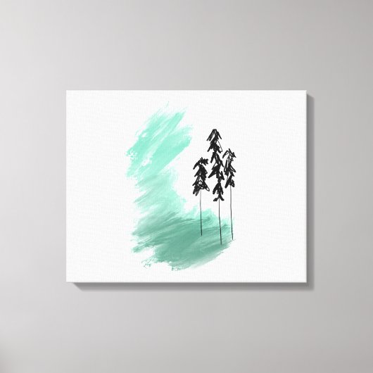 Toile art de l'arbre vert scandinave simple moderne ment (Recto)