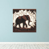 Toile Art de l'éléphant en bois (Insitu (Plancher de Bois))