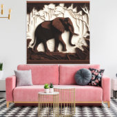 Toile Art de l'éléphant en bois (Insitu(Salon))