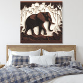 Toile Art de l'éléphant en bois (Insitu(Chambre))