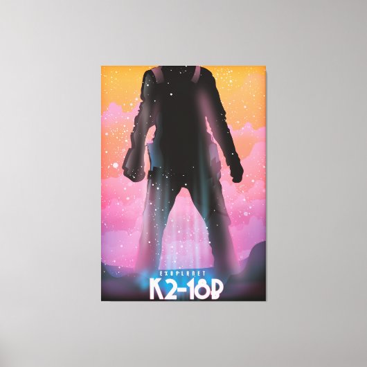 Toile art de l'exoplanète K2-18b dans l'espace (Recto)