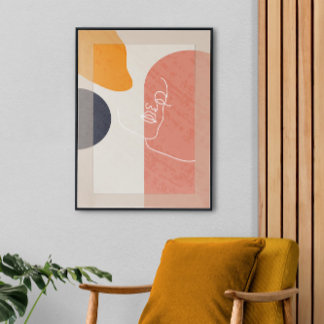 Toile Art De Ligne Du Milieu Du Siècle, Étendu Grand Fin