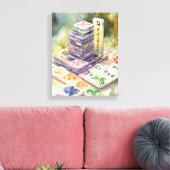 Toile Art de Mahjong à l'aquarelle (Insitu(Salon))