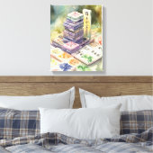Toile Art de Mahjong à l'aquarelle (Insitu(Chambre))