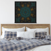 Toile Art de mandala aqua et or (Insitu(Chambre))