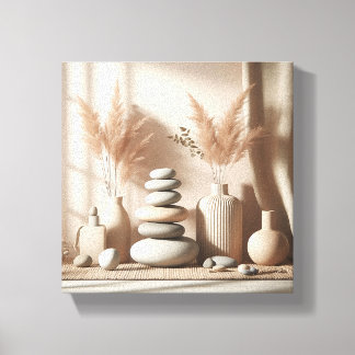 Toile Art de nature morte zen minimaliste - Pierres équi