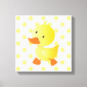Toile Art de nurserie bébé canard points polka
