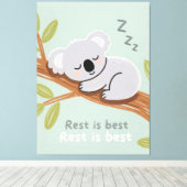 Toile Art de nurserie calme koala endormi (Insitu (Plancher de Bois))