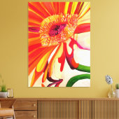 Toile Art de peinture à l'aquarelle de fleurs de Gerbera (Insitu(Salon))