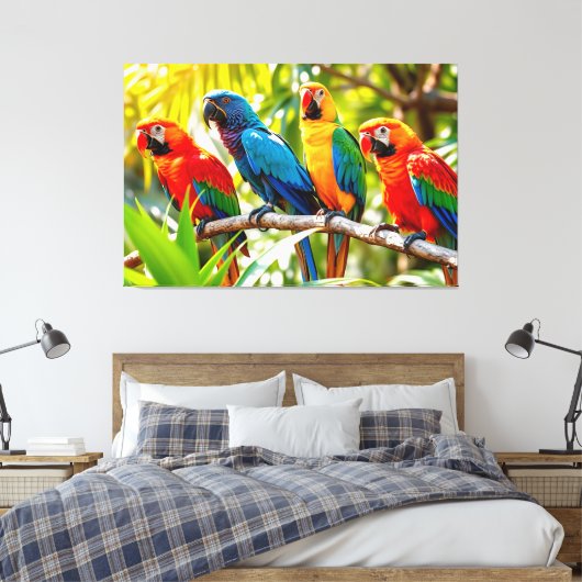 Toile Art de perroquets aras colorés (Insitu(Chambre))