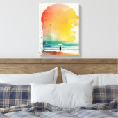 Toile Art de plage abstrait Marche dans les vagues (Insitu(Chambre))