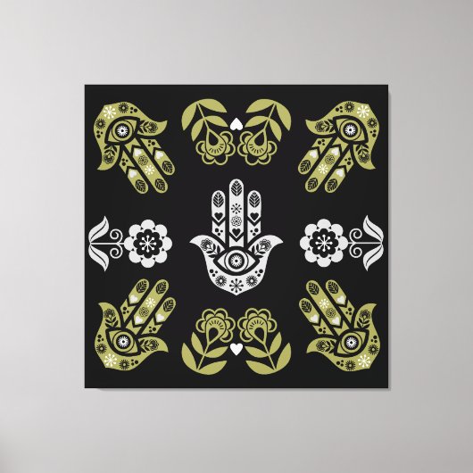 Toile Art de protection de la main Hamsa (Recto)