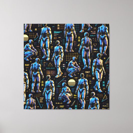 Toile Art de robot humanoïde futuriste | Android de scie (Recto)