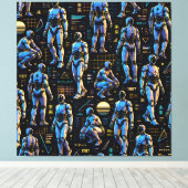 Toile Art de robot humanoïde futuriste | Android de scie (Insitu (Plancher de Bois))