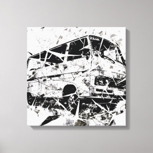 Toile Art de rue urbain abstrait van vintage brisé