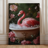 Art de salle de bain tropical floral Flamingo Baig