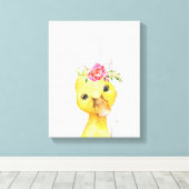 Toile Art de style fermier à l'aquarelle avec fleurs et  (Insitu (Plancher de Bois))