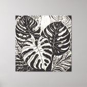 Toile Art de style linogravure Monstera tropical (Recto)