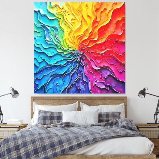 Toile Art de tourbillon arc-en-ciel texturé (Insitu(Chambre))