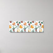 Toile Art de trait dessin chats et fleurs (Recto)