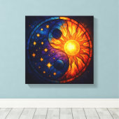 Toile Art de verre teinté Yin Yang céleste (Insitu (Plancher de Bois))