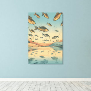 Toile Art de vie aquatique