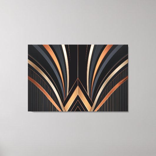 Toile Art Deco Metallic Geometric Elegance (Recto)