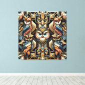 Toile Art Deco Rainbow Owls Canvas Print (Insitu (Plancher de Bois))