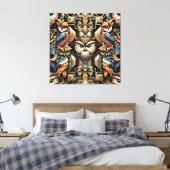 Toile Art Deco Rainbow Owls Canvas Print (Insitu(Chambre))