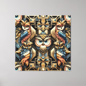 Toile Art Deco Rainbow Owls Canvas Print (Recto)