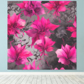 Toile Art d'IA de champ de fuchsia et de charbon  (Insitu (Plancher de Bois))