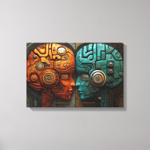 Toile Art d'intelligence artificielle cyberpunk futurist