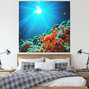 Toile Art dramatique de soleil sous-marin