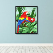 Toile Art du perroquet Scarlet Macaw (Insitu (Plancher de Bois))