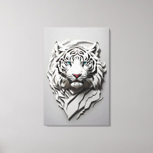Toile Art du tigre blanc 3d