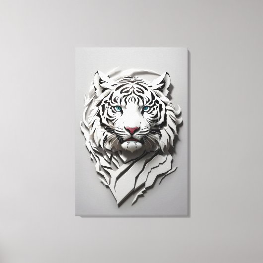 Toile Art du tigre blanc 3d (Recto)