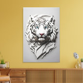 Toile Art du tigre blanc 3d (Insitu(Salon))