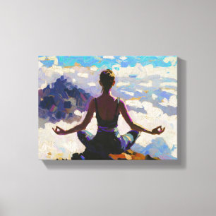 Toile Art du Yoga : Beauté Équilibrée (Peinture à l'Huil