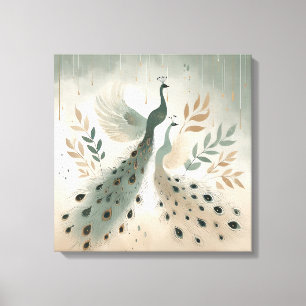 Toile Art élégant et coloré de paon - Oiseau faunique Bo