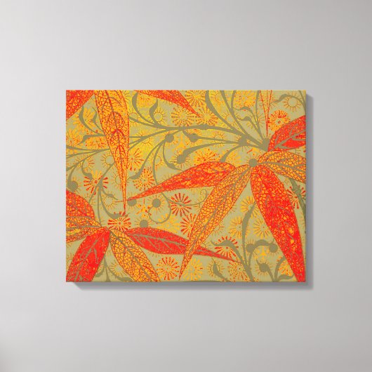 Toile Art en bambou terrestre Vintage Imprimer orange (Recto)