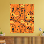 Toile Art ethnique minimaliste tribal (Insitu(Salon))