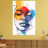 Toile Art facial de ligne fluide Abstraite (Insitu(Salon))